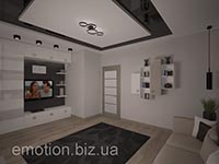 небольшая вставка черного натяжного потолка