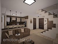 двухуровневая квартира с лестницей
