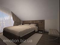 деревянная стена в спальне