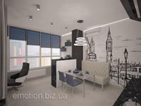 фотообои на интерьере кухни