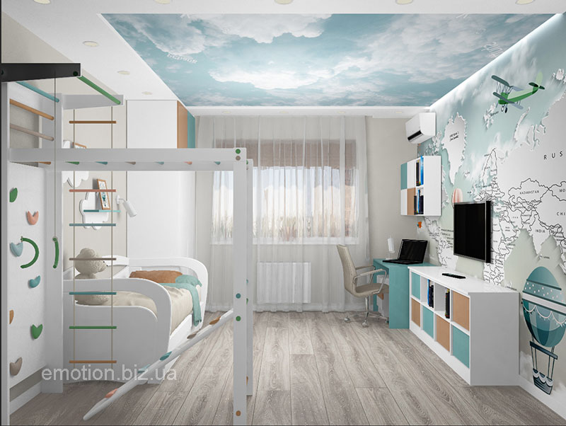 фотообои в интерьере детской комнаты